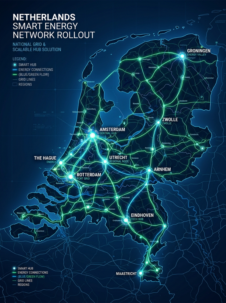 Nederland Smart Energy Network: landelijke uitrolkaart van pilot naar nationaal programma